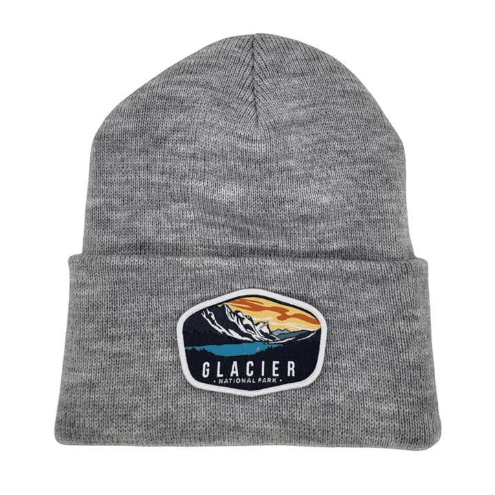 PNW Apparel - Wholesale Beanie - Unisex - Glacier National Park Beanie – Mountain Sunrise Patch5