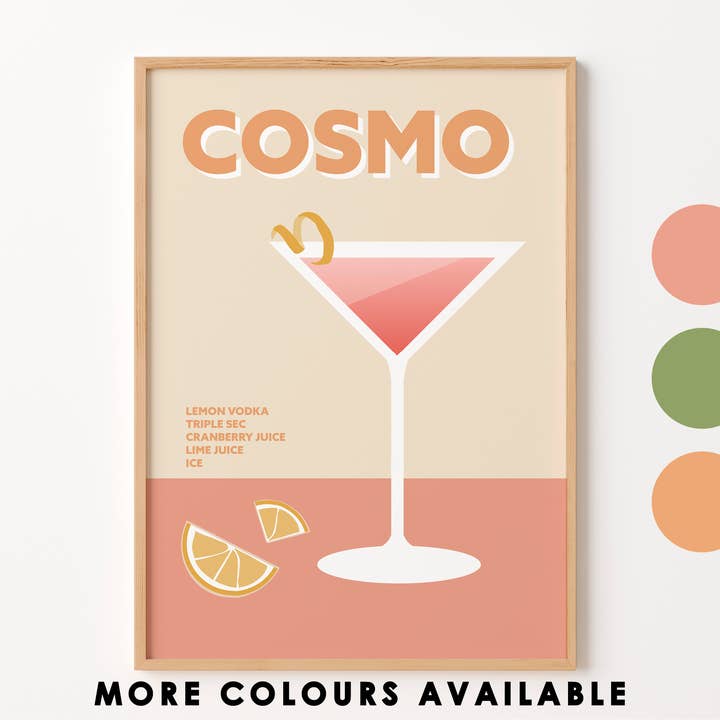 Cosmo Cocktail Print for wholesale by Peach and Home