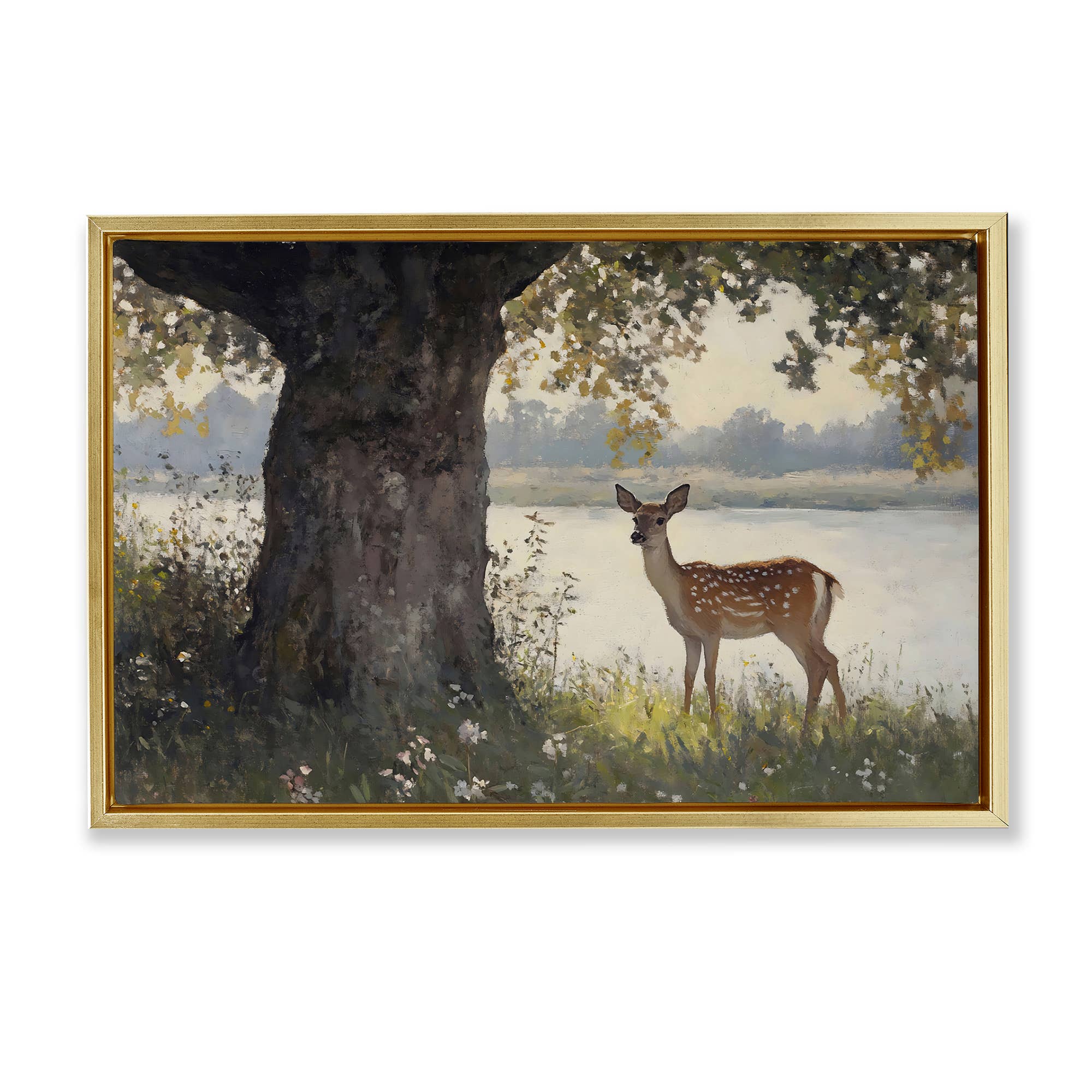 Stupell Industries - Wholesale Wall Sign - Spotted Doe by Lake - Framed Wall Art24