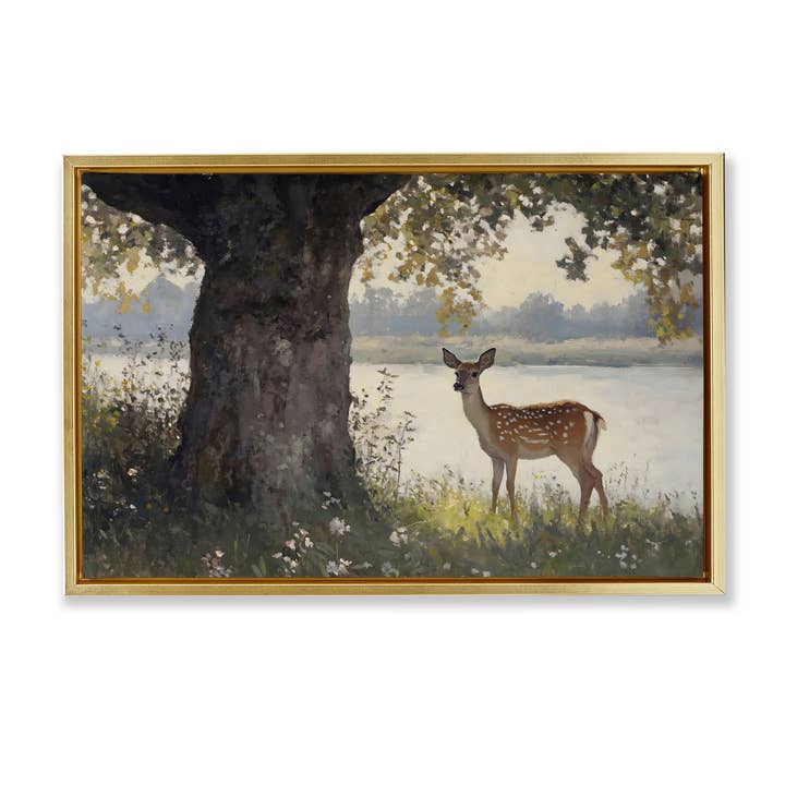 Stupell Industries - Wholesale Wall Sign - Spotted Doe by Lake - Framed Wall Art24