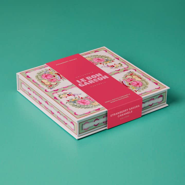 Le Bon Garcon - Caramels - Wholesale Caramel - Strawberry Sakura Caramels, Pink Floral Gift Box, 6oz0