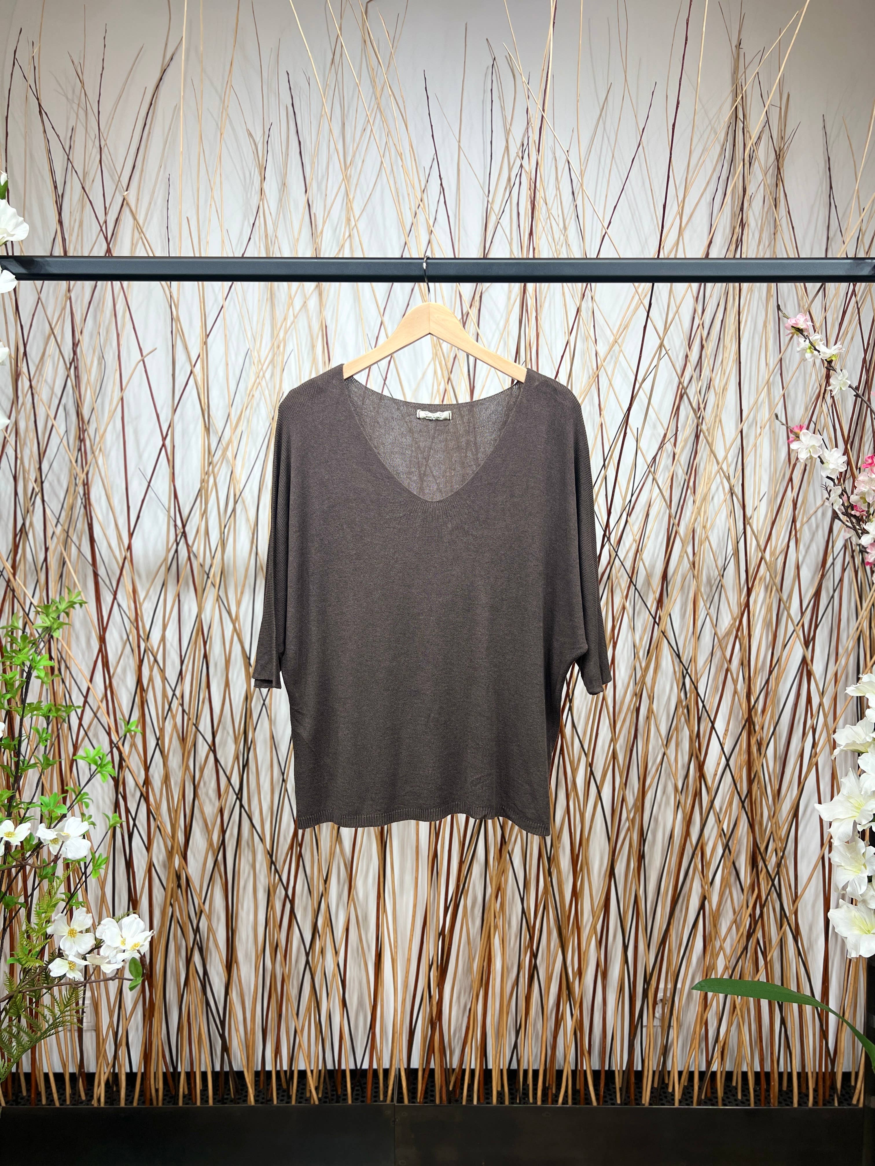 L'Emotion - Vendita all'ingrosso Maglione tricot - Donna - Maglione lavorato a maglia a maniche lunghe con scollo a V in modal 3