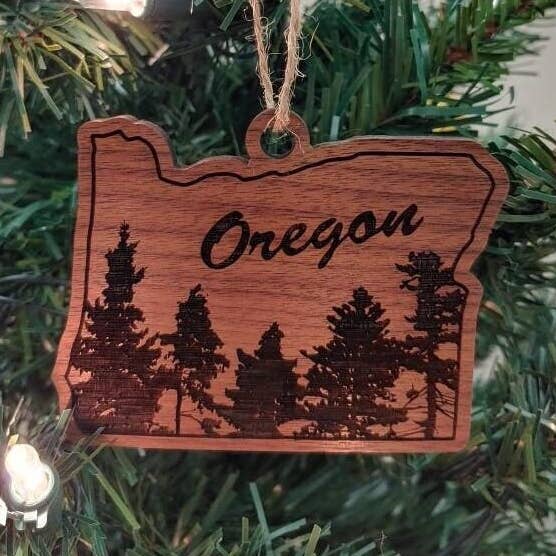 Oregon Ornament State Shape | PNW Ornament | Oregon State for wholesale by The Nostalgia Company