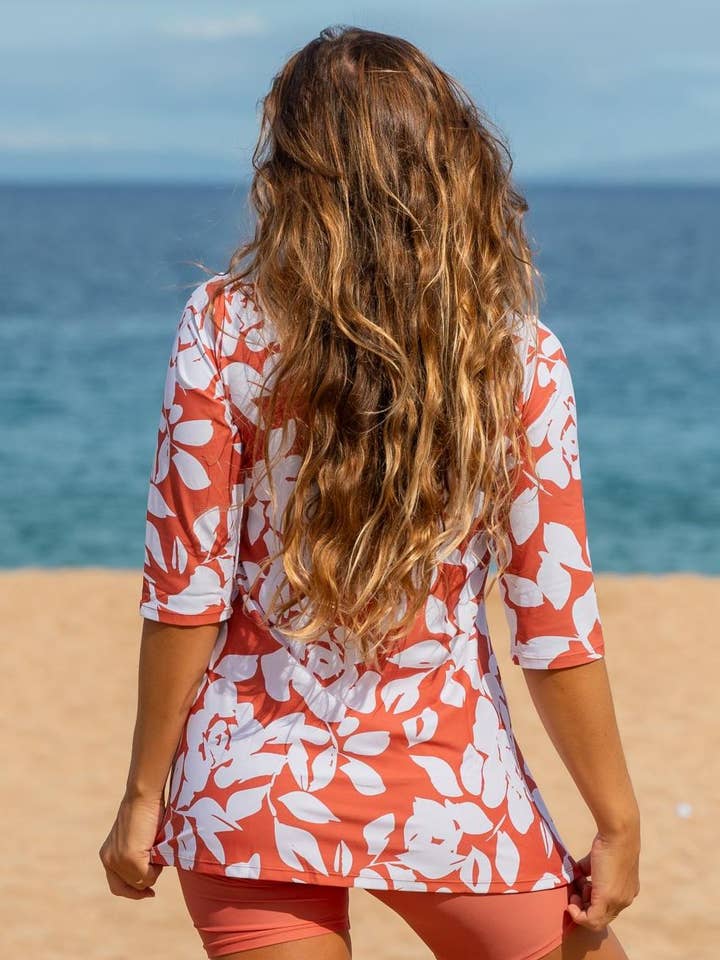 Calypsa - Wholesale Swim Top - Women's - Gia 3/4 Sleeve UPF 50+ Swim Tunic23