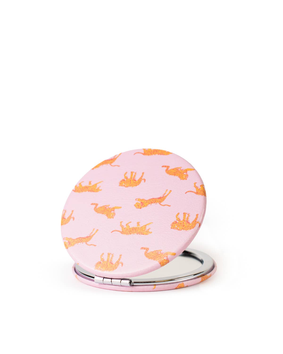 The Royal Standard – Engroshandel Kompaktspejl – Tiger Walk Lommerspejl   Lyserød/Orange/Pink   2,75"0