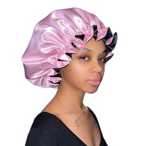 Factory Wholesale Newest Trend Double Layer Silk Hair Bonnet Custom Sleep  Hair Bonnets With Logo Pattern Satin Designer Bonnets - Buy Bonnets With