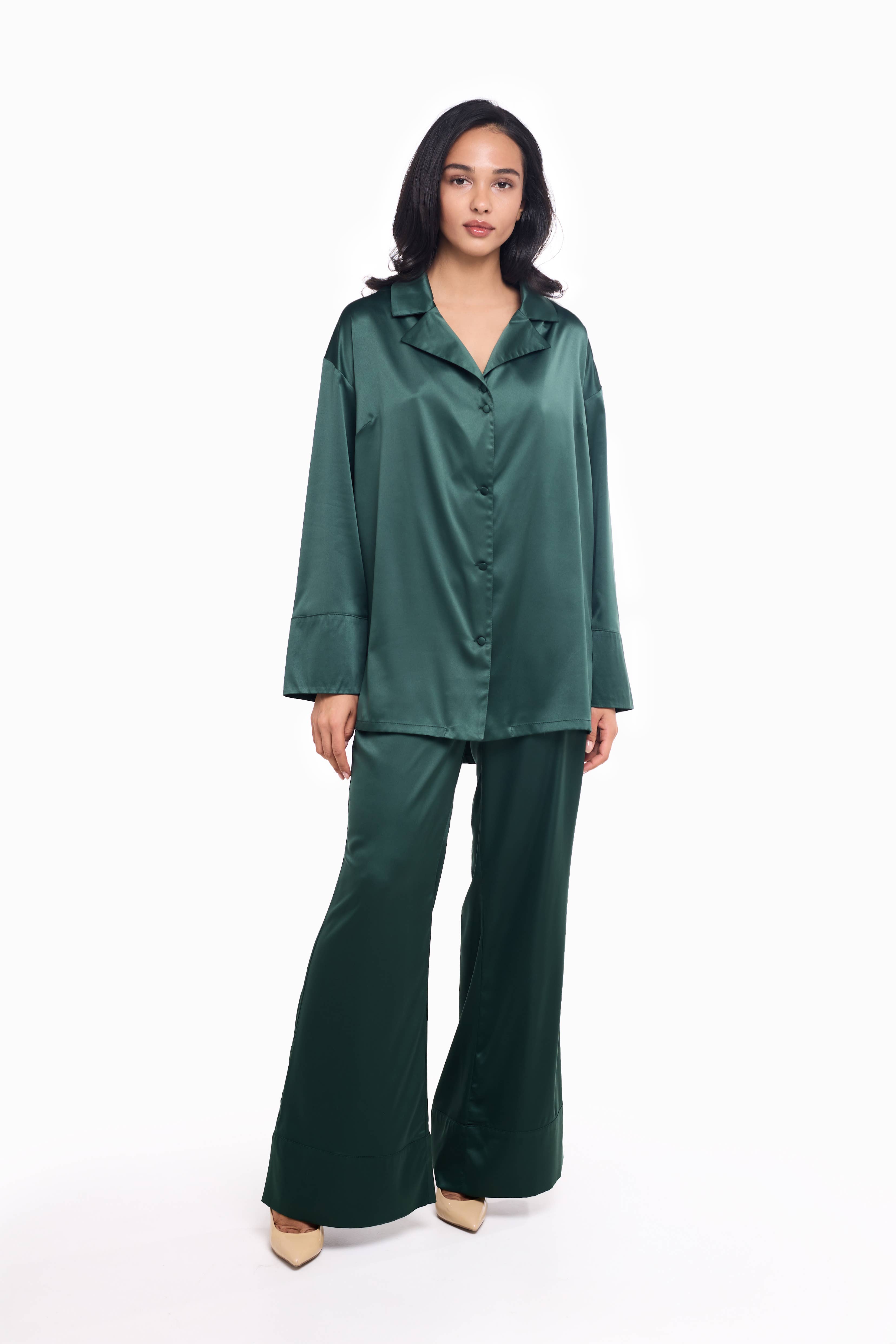 IDENTITY LINGERIE - Wholesale Sleepwear Set - Women's - Pure Silk Pajamas, 100% Silk Pyjamas, Silk PJs, Plain Pajama2