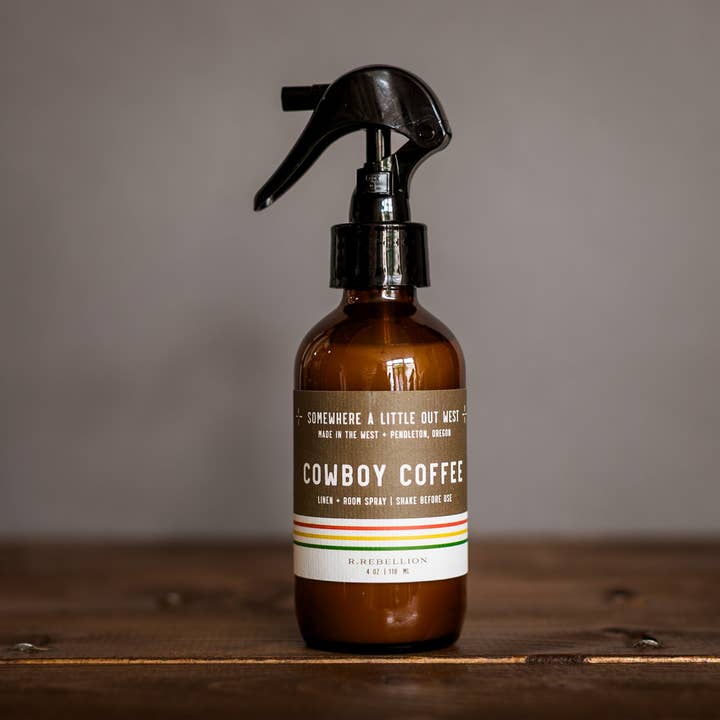 Cowboy Coffee Room + Spray de Lin 4 oz. "Camp Rebellion" pour la vente par R. Rebellion