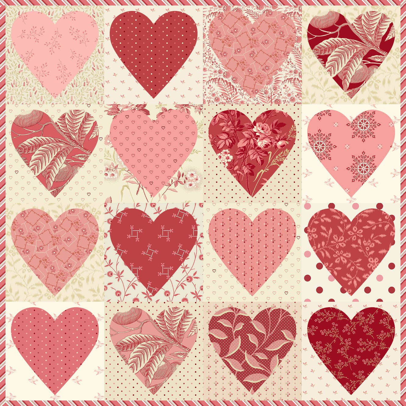 Laundry Basket Quilts – Kit de costura artesanal por atacado – Padrão de colcha de apliques Love Bird Trio3