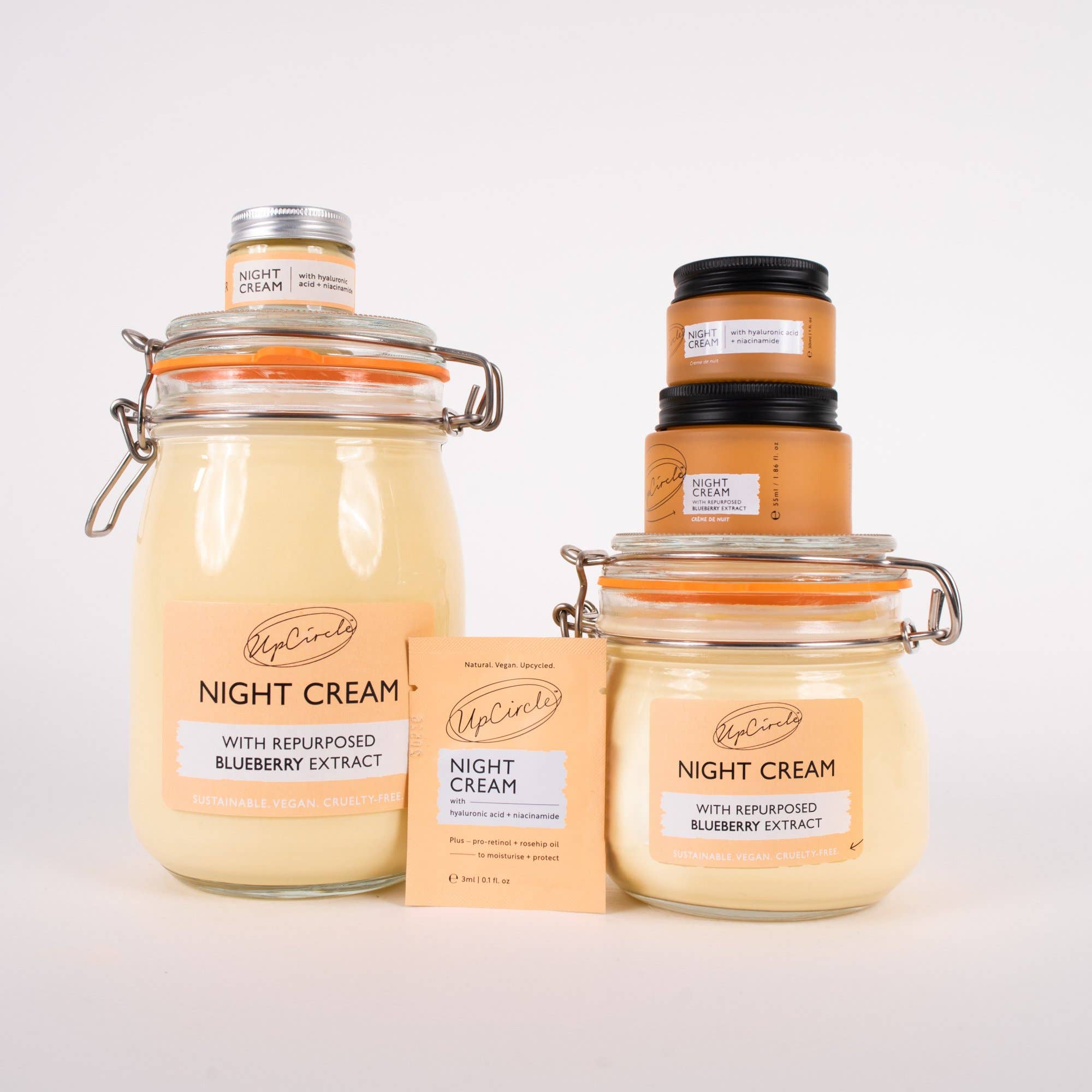 UpCircle Beauty UK - Wholesale Night Cream - Eco Anti-Ageing Night Cream Skincare Gift Hyaluronic Acid, Niacinamide8