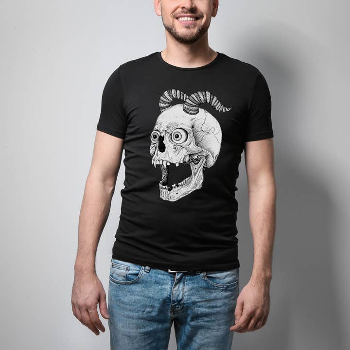 Hannah Kate Makes – wholesale T-shirt (graphic) – unisex – Screaming Skull T-shirt - Black - 100% Cotton - Reg/Fitted26