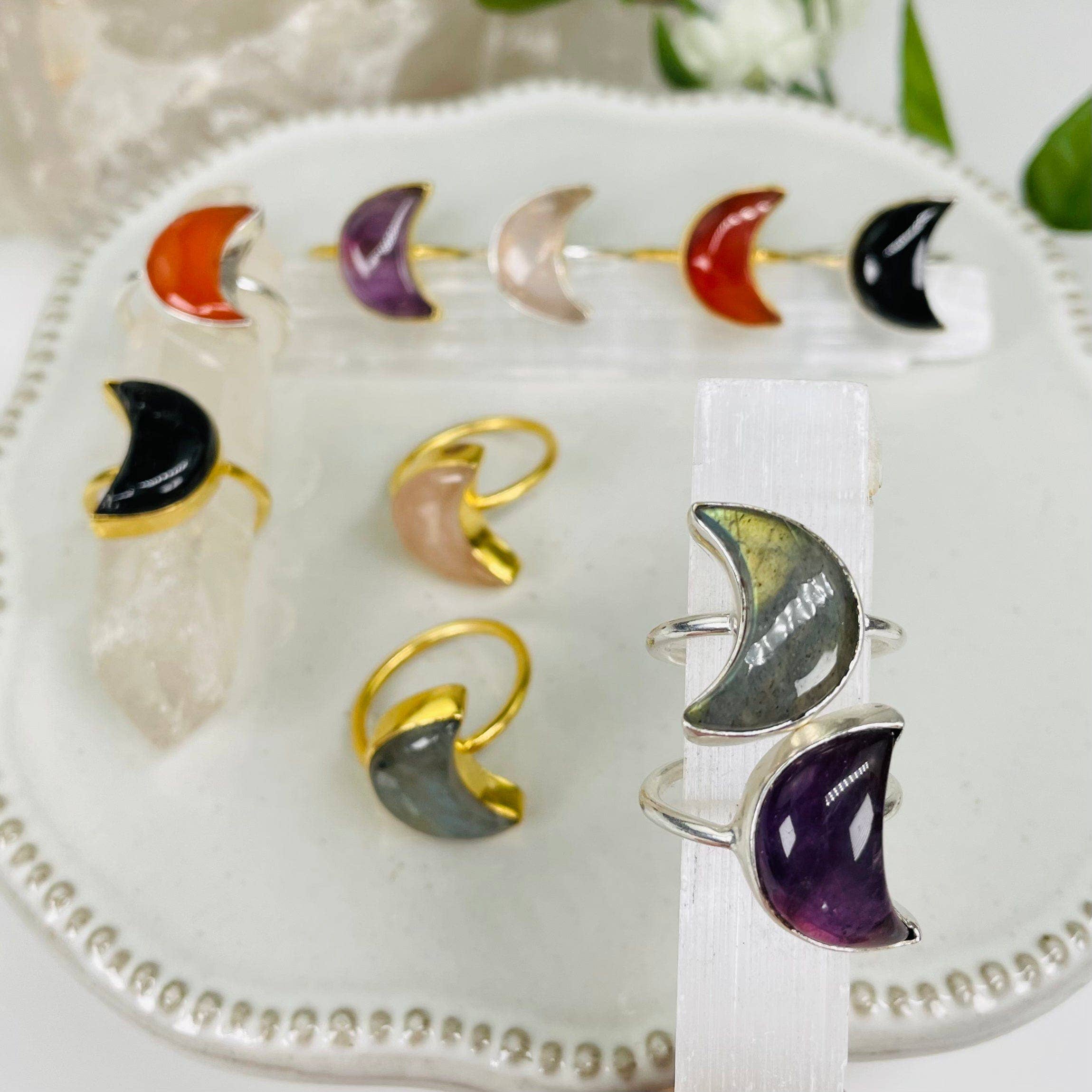 Rock Paradise - Wholesale Cocktail/Statement Ring - Crystal Gemstone Moon Ring - Gold or Silver1