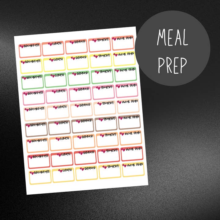 Small Biz Supplies – wholesale Sticker – Meal Prep Planner Stickers