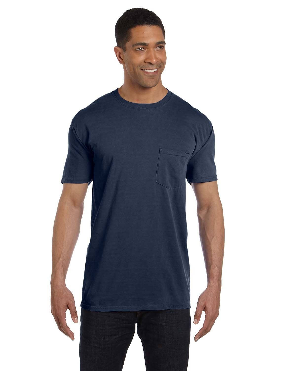 Total Apparel - Wholesale T-Shirt - Unisex - Comfort Colors Garment-Dyed Pocket Blank T-Shirt | 6030CC25