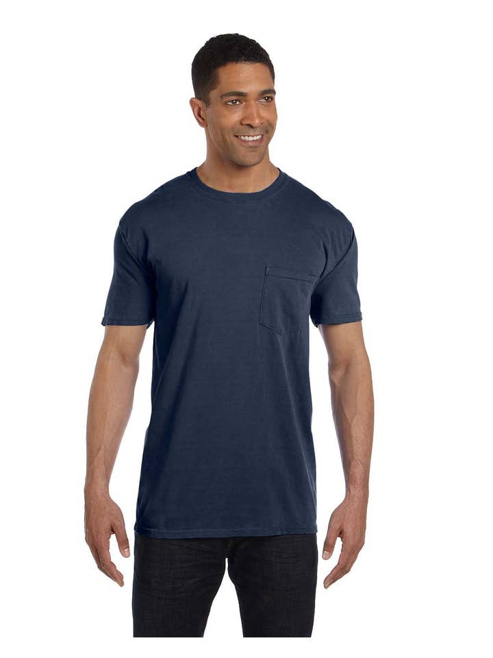 Total Apparel - Wholesale T-Shirt - Unisex - Comfort Colors Garment-Dyed Pocket Blank T-Shirt | 6030CC25