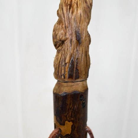 Creation Carvings LLC – wholesale Fitness equipment – Hand Carved Walking Stick, Bear Walking Stick - Grizzly Carving - Bear Stick - Hiking - Dark Wood8