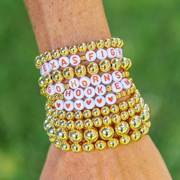 Golden Thread - Wholesale Beaded Bracelet - Collegiate Gold Beaded Bracelets4