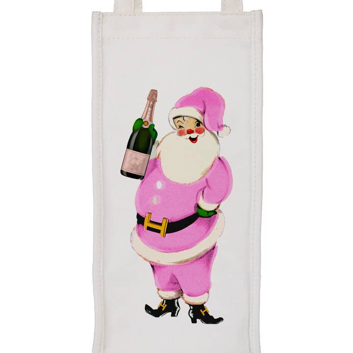 Toss Designs - Wholesale Wine Gift Bag - Wine Bag - Santa w Champagne