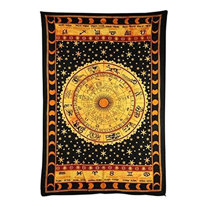 OMA - Eclectic Home - Wholesale Tapestry/Textile - Zodiac Sun Moon Tapestry Wall Decor Cotton - 80 x 53