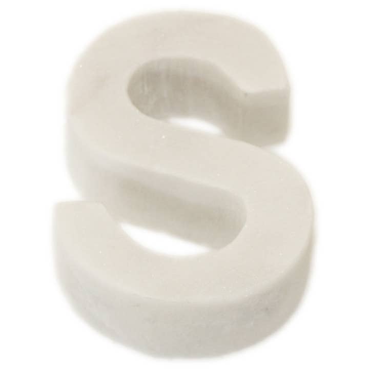 BIDKhome - Wholesale Decorative Tabletop Object - Marble S Helvetica Letter White