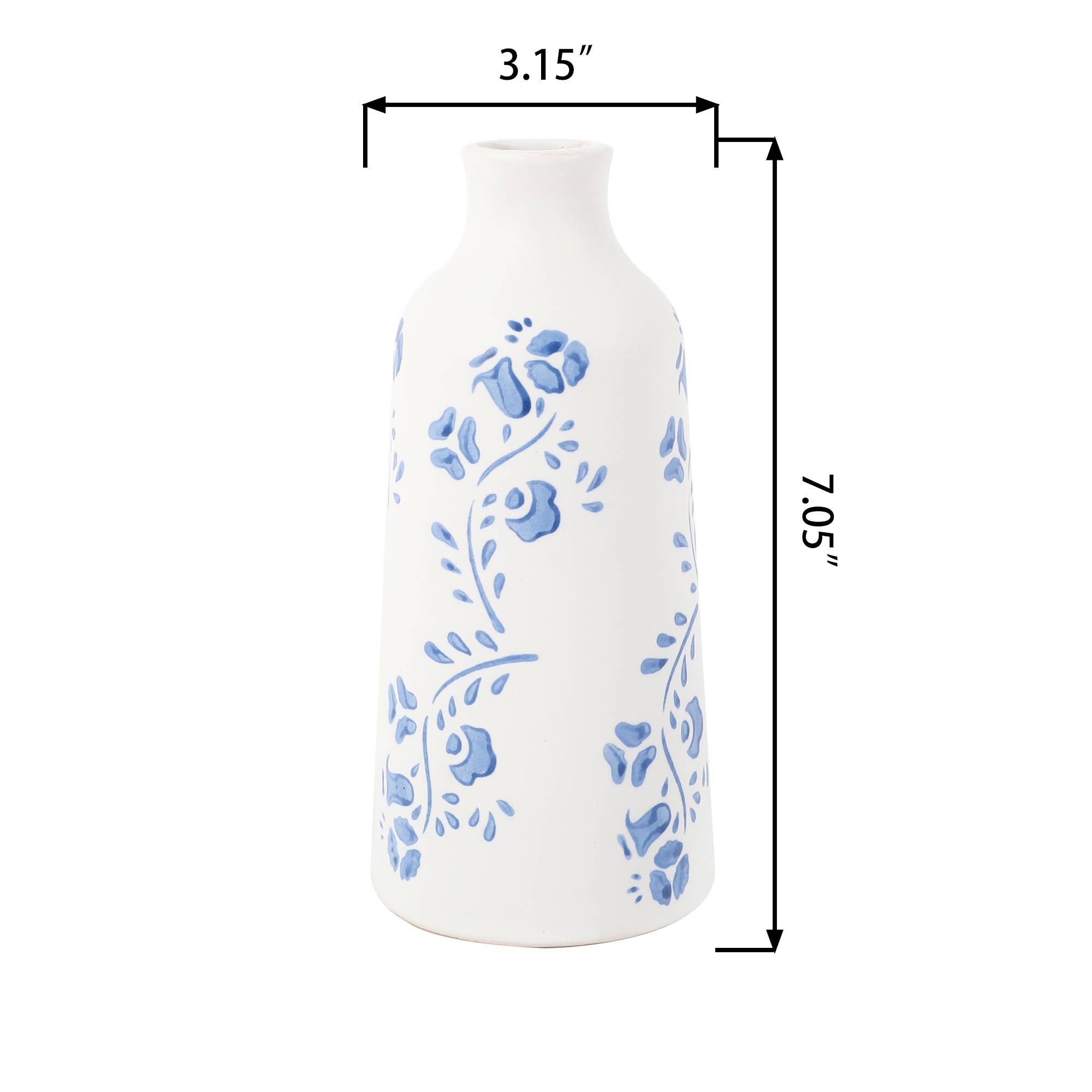 Flora Bunda Inc – wholesale Vase – Blue & White Floral Ceramic Vase1