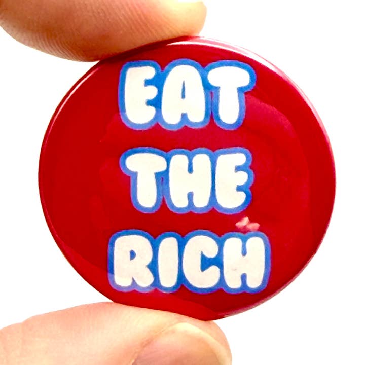 Eet de rijken punk button-speld voor wholesale door Bite Your Granny