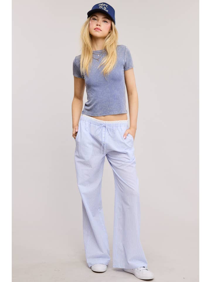 Mimosa - Wholesale Knit Top - Women's - Garment Dye Wash Short Sleeve Knit Top