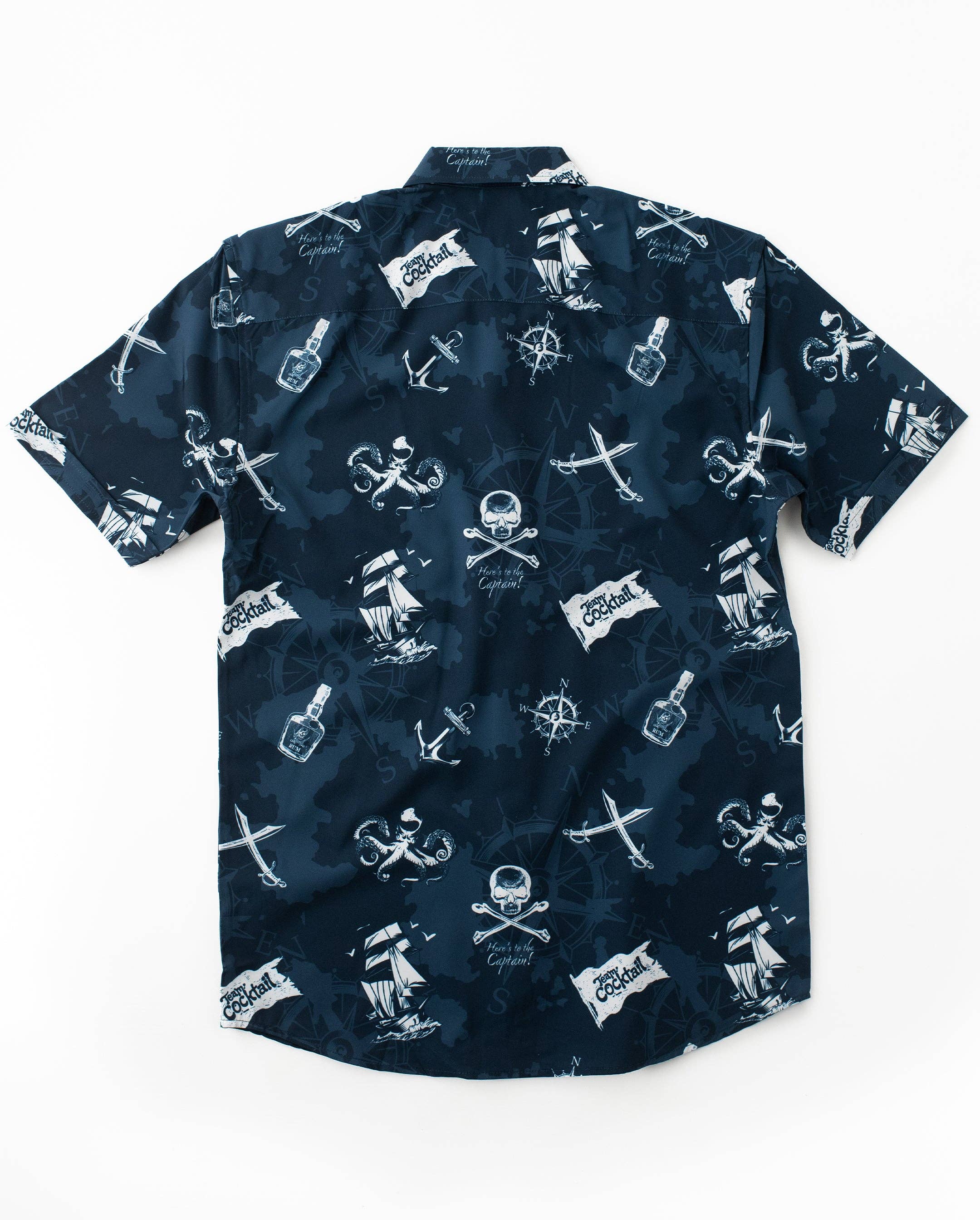 Team Cocktail - Wholesale Button Down Shirt - Men's - Pirate Flag Unisex Button Up5
