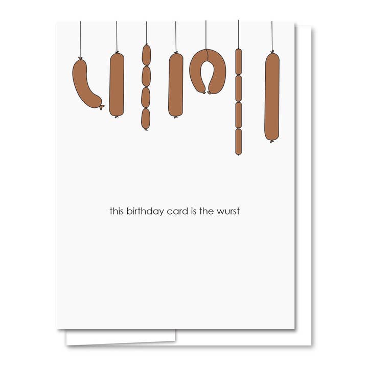 Quick Brown Fox Letterpress - Wholesale Birthday Card - Wurst Birthday - Letterpress Funny Birthday Card