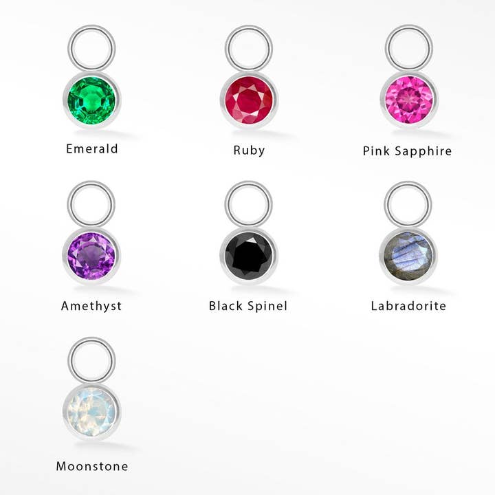 Pedra preciosa natural redonda brilhante por atacado em ouro branco 14k com alça simples para joias permanentes por atacado de Nina Wynn Pro Shop