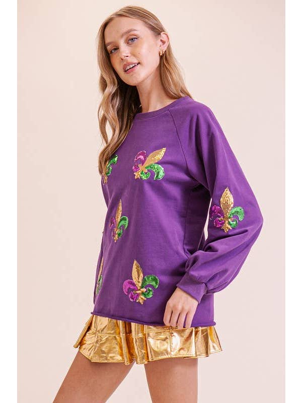 Vanilla Monkey - Wholesale T-Shirt (Graphic) - Women's - Mardi Gras Sequin Sweater Top4