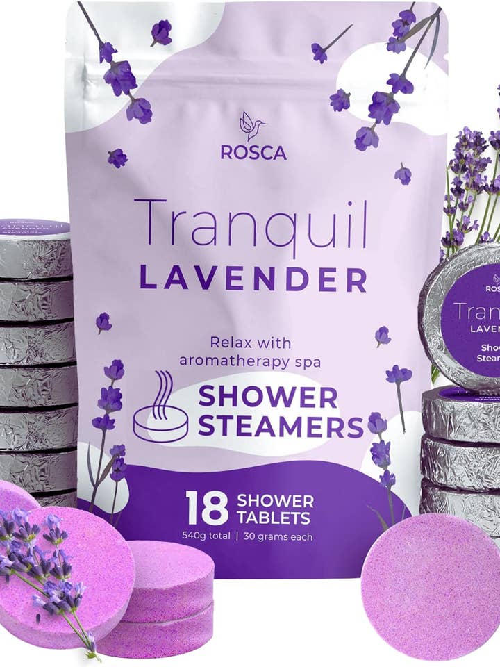 Rosca 18pk Lavender Shower Steamers Aromatherapy Set for wholesale by Homegrown Garden