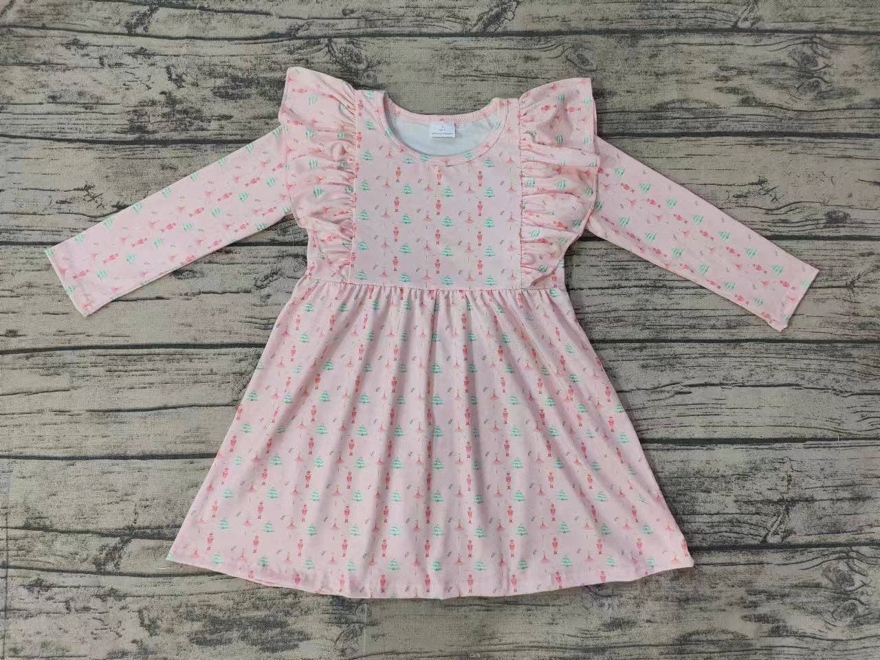 Aier Wholesale - Wholesale Dress - Kids - Baby Girls Christmas Pink Dance Soldier Knee Length Dresses1