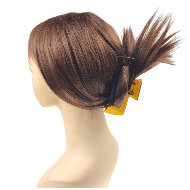 ASSORTED 5 Inches Jumbo Square Claw Clip 4Color Mix HC31025-27 (12PC) for wholesale on Faire1