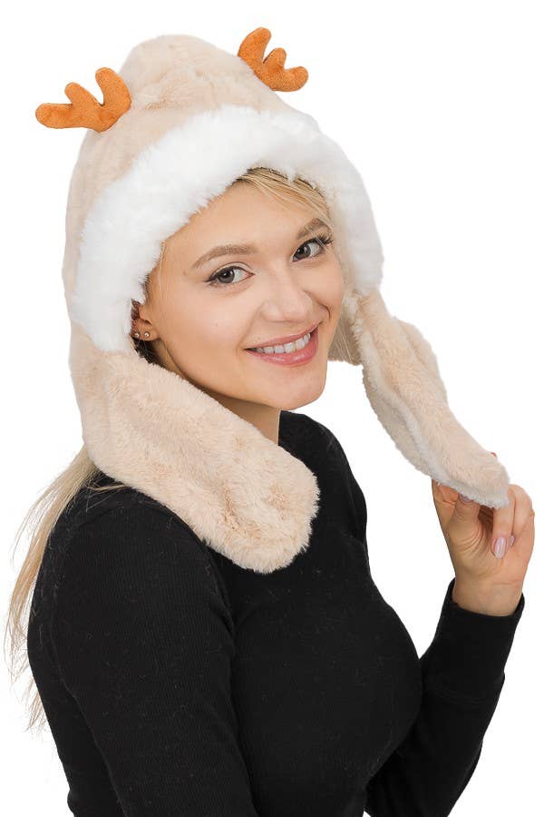 Cap Zone - Wholesale Beanie - Dames - Teddybont halswarmer sjaal dierenhoed0