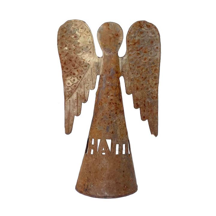 Rostiger stehender Engel für den Großhandel von Papillon Wholesale