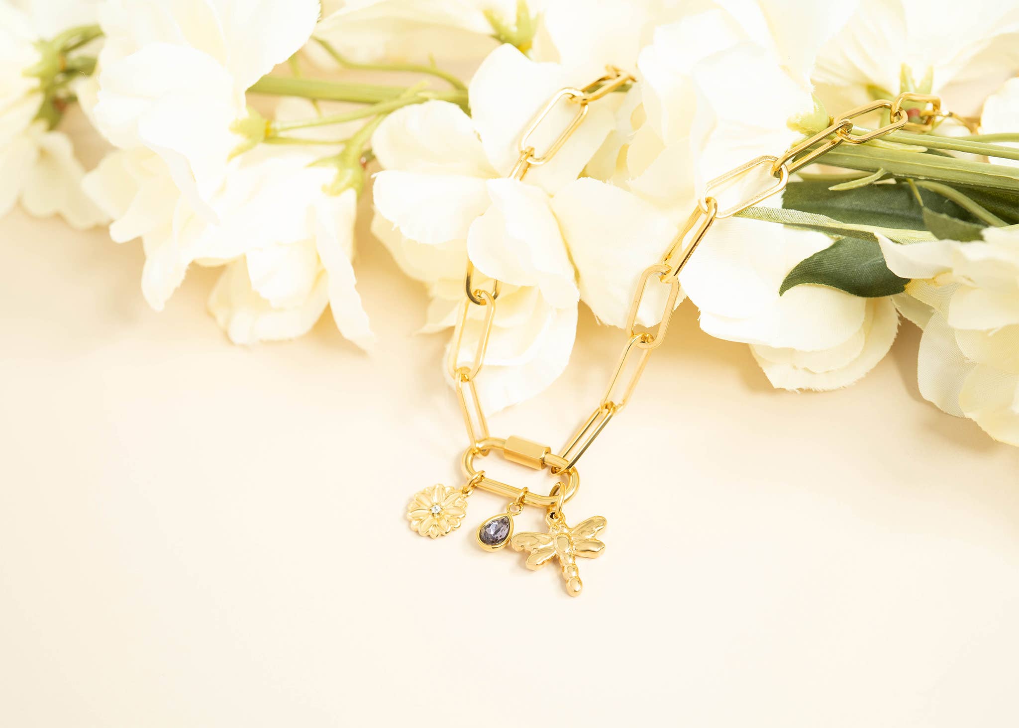 WJW - Venta al por mayor Pinza - Cierre de Sujetador de Charms Clásico de Mosquetón en Oro 18K PVD11