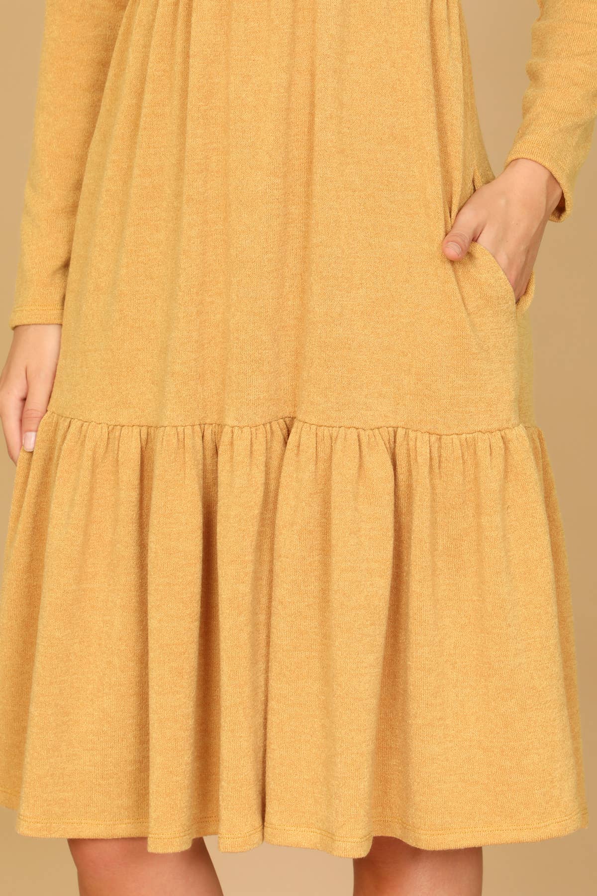 You & Me - Vente Robe – femme - ROBE À PLUSIEURS NIVEAUX EN CHAMBRAY À MANCHES LONGUES ET COL ROND YMD10121V14