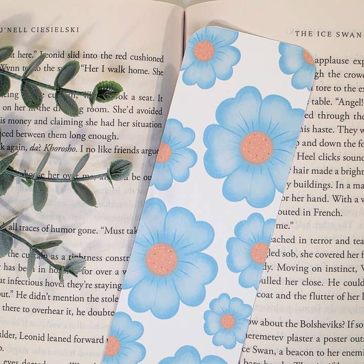 Blue Flowers | Bookmark (2x7") for wholesale by GabStore Studio, LLC