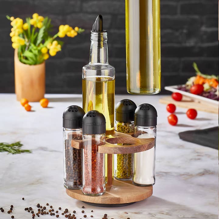 Joy Kitchen - Wholesale Oil/Vinegar Dispenser - Kruidenrek met olijfolie en azijnstel | keuken cadeau tip1
