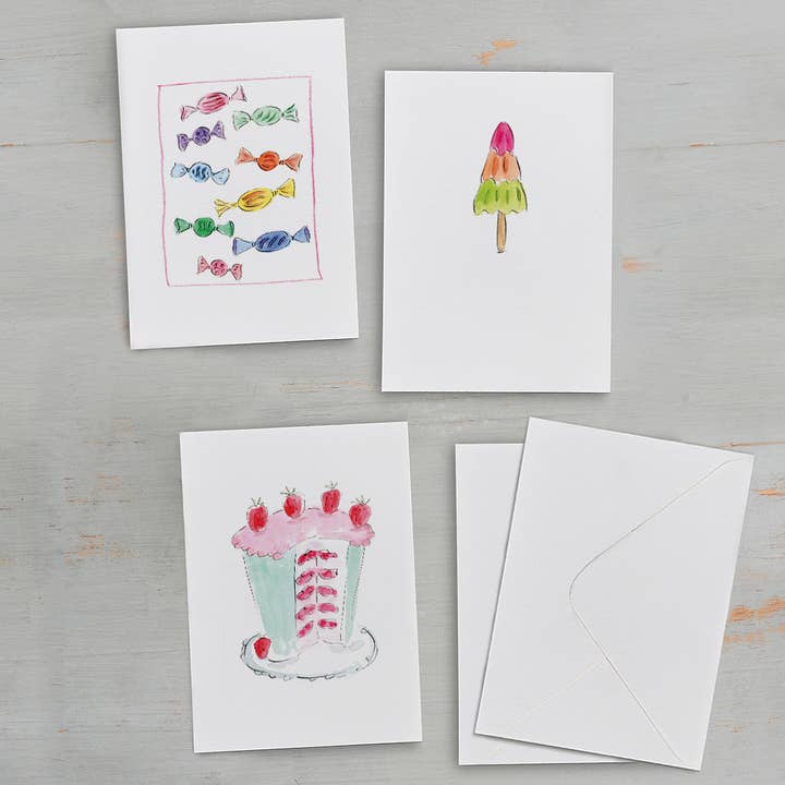 Conjunto de Postais 'Doces Delícias' por atacado de Gabrielle Solly Illustration