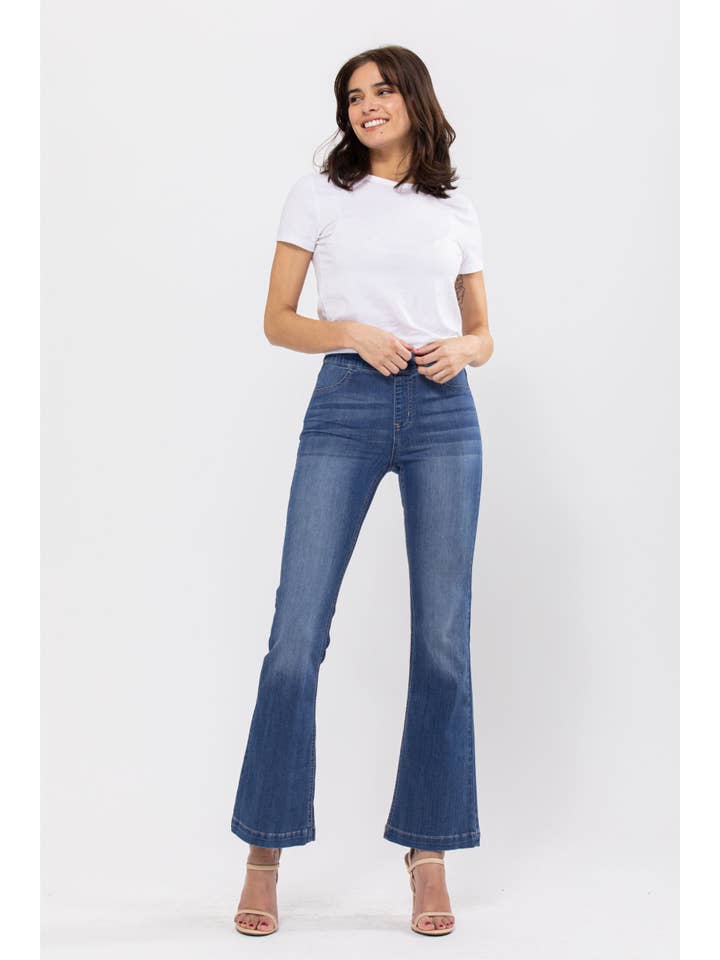 Cello Jeans - Wholesale Jeans - Women's - AB35324M-30 sbs Mid Rise Petite Flare Jegging(open pack)