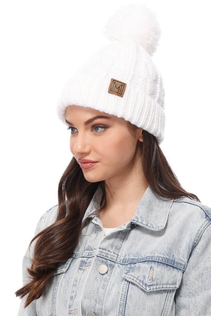 Fashion City - Wholesale Beanie - Women's - Winter Cable Knit Beanie Hat with Fleece Lining7