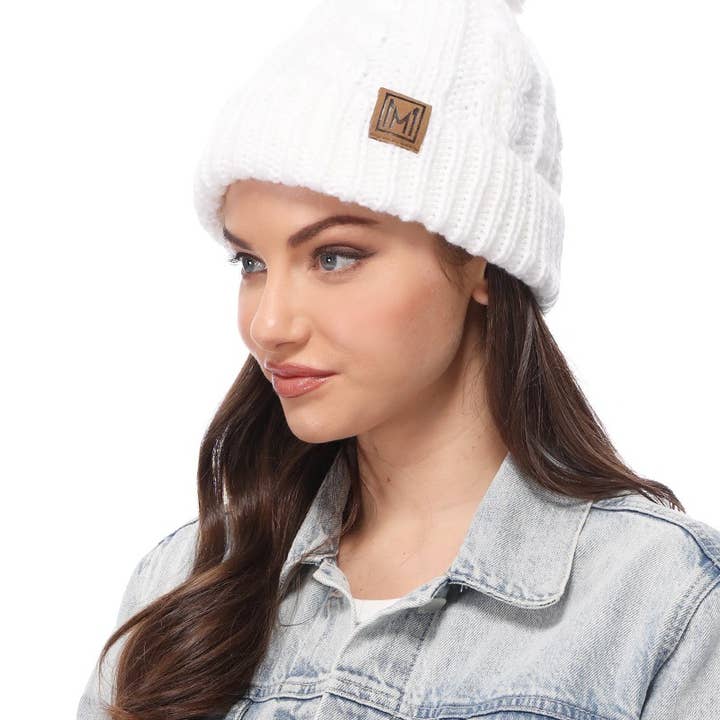 Fashion City - Wholesale Beanie - Women's - Winter Cable Knit Beanie Hat with Fleece Lining7