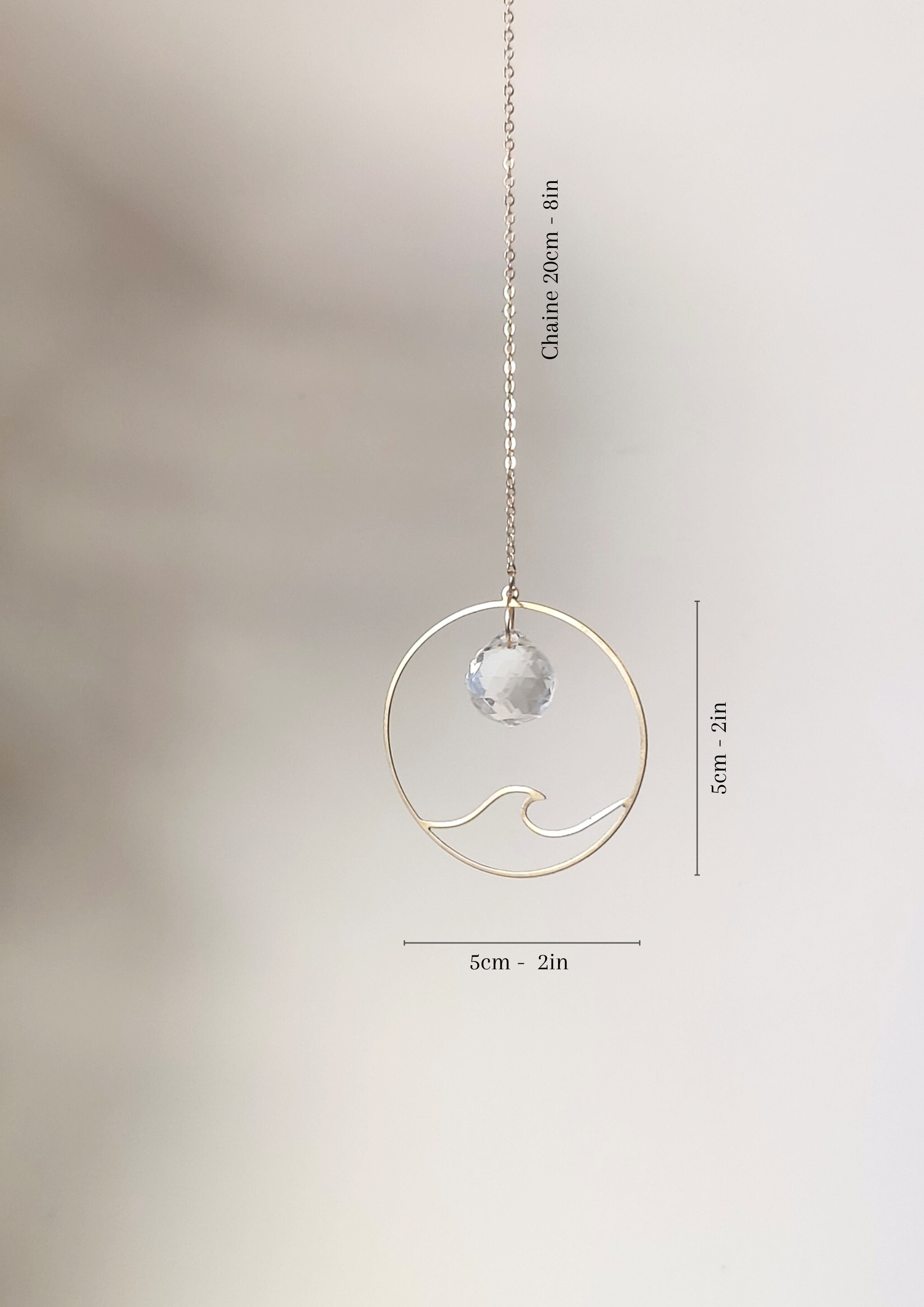 Atelier Intuitive - Wholesale Suncatcher - WAVE • Mini Suncatcher in brass and glass crystal3