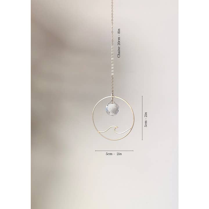 Atelier Intuitive - Wholesale Suncatcher - WAVE • Mini Suncatcher in brass and glass crystal3