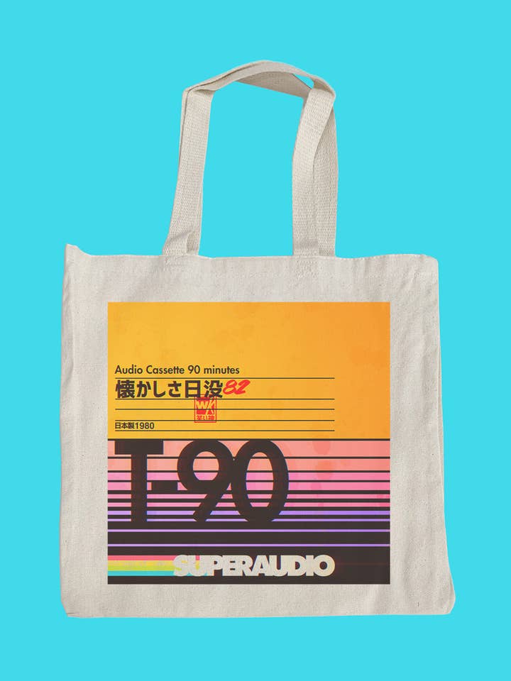 Artist Series Warakami Vaporwave Nostalgia Sunset Tote Bag for wholesale by Popkiller