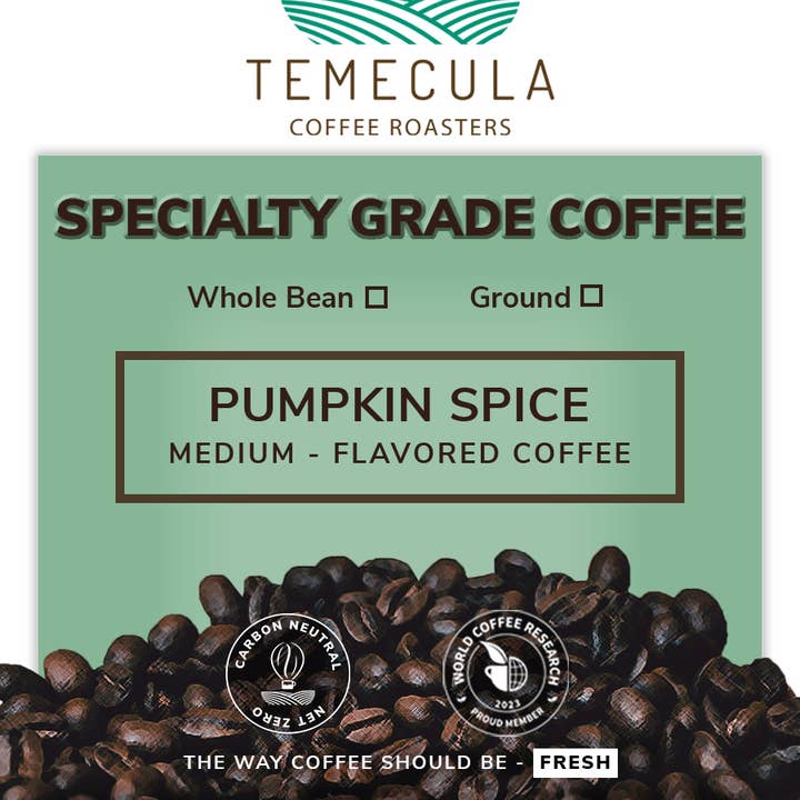 Pumpkin Spice Flavored Coffee for wholesale by Temecula Coffee Roasters