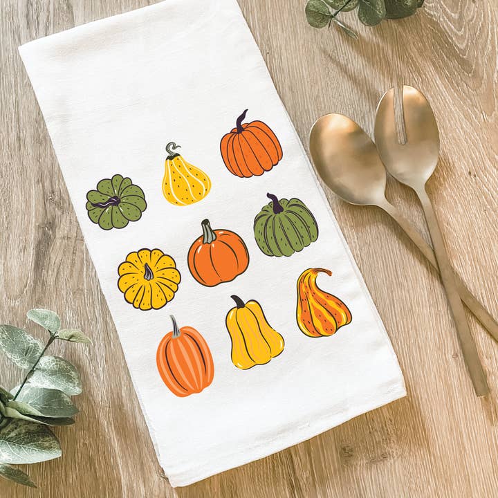 Citrouilles - Torchons en coton pour la vente par Lissi Designs
