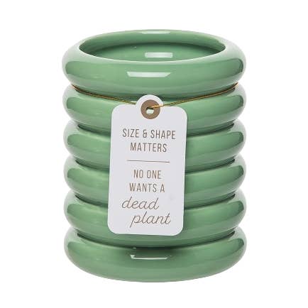 Size & Shape Matters Green Planter for wholesale by Totalee Gift
